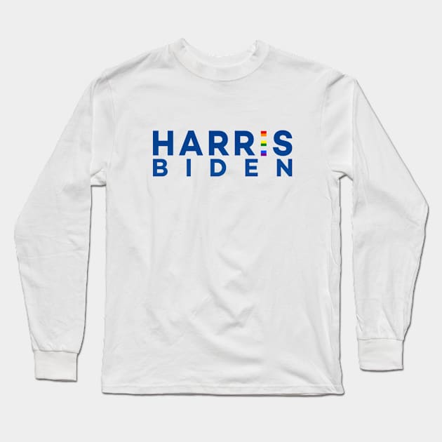 Harris Biden 2020 - Blue letters - Rainbow Long Sleeve T-Shirt by guayguay